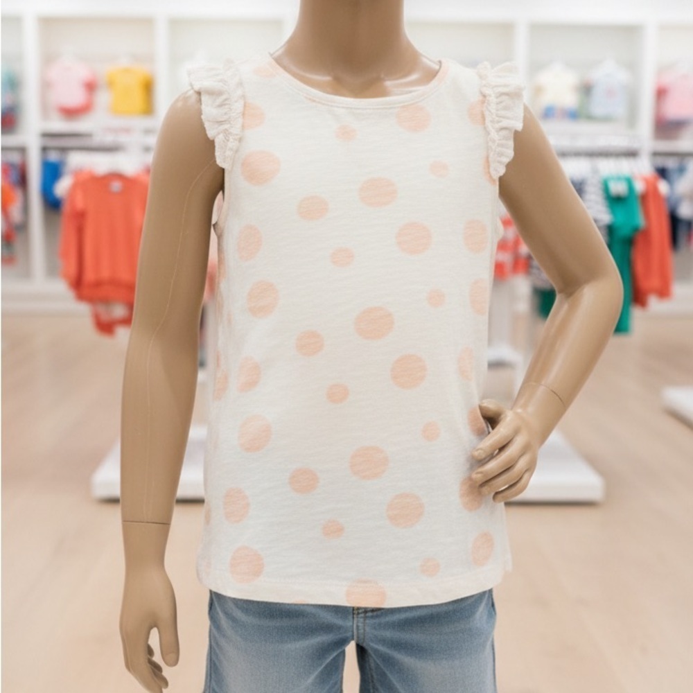 Crewcuts adorable polka dot shirt with flutter sleeve 4-5